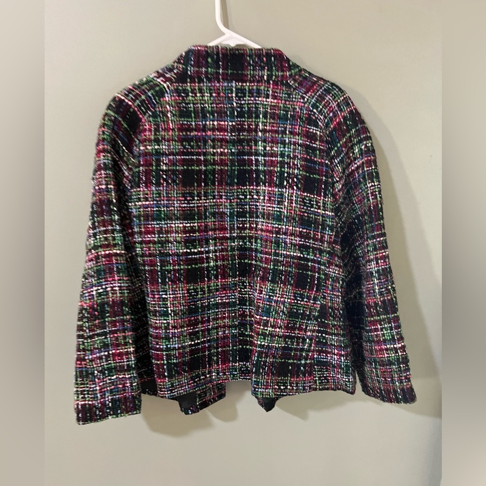 Talbots  Blazer Jacket Womens 24W Wool Blend Multicolored Tweed 3/4 Sleeve - Picture 4 of 5